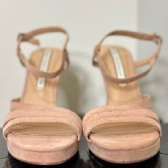 Zara Trafaluck Womens Strappy Suede Stiletto Heel Sandals Size 6US Pink - Picture 2 of 4